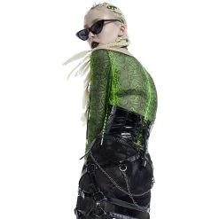 PUNK RAVE Top 'Serpentine' Vert Fluorescent -ALCHEMY GOTHIC shop top serpentine vert fluorescent 2