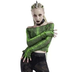 PUNK RAVE Top 'Serpentine' Vert Fluorescent -ALCHEMY GOTHIC shop top serpentine vert fluorescent 4