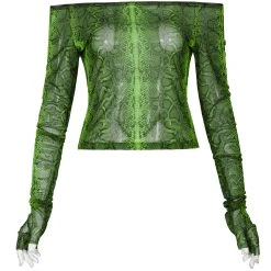 PUNK RAVE Top 'Serpentine' Vert Fluorescent -ALCHEMY GOTHIC shop top serpentine vert fluorescent 9