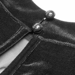 PUNK RAVE Top 'Solstice' En Velours Noir -ALCHEMY GOTHIC shop top solstice en velours noir 10