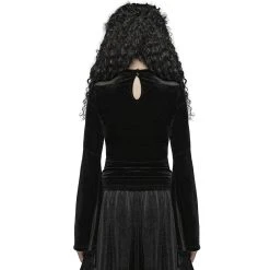PUNK RAVE Top 'Solstice' En Velours Noir -ALCHEMY GOTHIC shop top solstice en velours noir 2