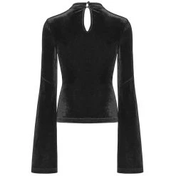PUNK RAVE Top 'Solstice' En Velours Noir -ALCHEMY GOTHIC shop top solstice en velours noir 7