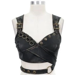 DEVIL FASHION Top 'Steampunk Gear' Marron