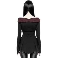 PUNK RAVE Top 'Vespertine' Noir Et Bordeaux 15 PUNK RAVE Top 'Vespertine' Noir Et Bordeaux -ALCHEMY GOTHIC shop top vespertine noir et bordeaux 2