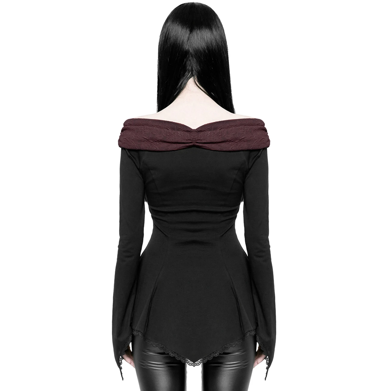 PUNK RAVE Top 'Vespertine' Noir Et Bordeaux 5 PUNK RAVE Top 'Vespertine' Noir Et Bordeaux – Image 3
