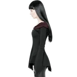 PUNK RAVE Top 'Vespertine' Noir Et Bordeaux 16 PUNK RAVE Top 'Vespertine' Noir Et Bordeaux -ALCHEMY GOTHIC shop top vespertine noir et bordeaux 3