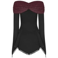 PUNK RAVE Top 'Vespertine' Noir Et Bordeaux 19 PUNK RAVE Top 'Vespertine' Noir Et Bordeaux -ALCHEMY GOTHIC shop top vespertine noir et bordeaux 6