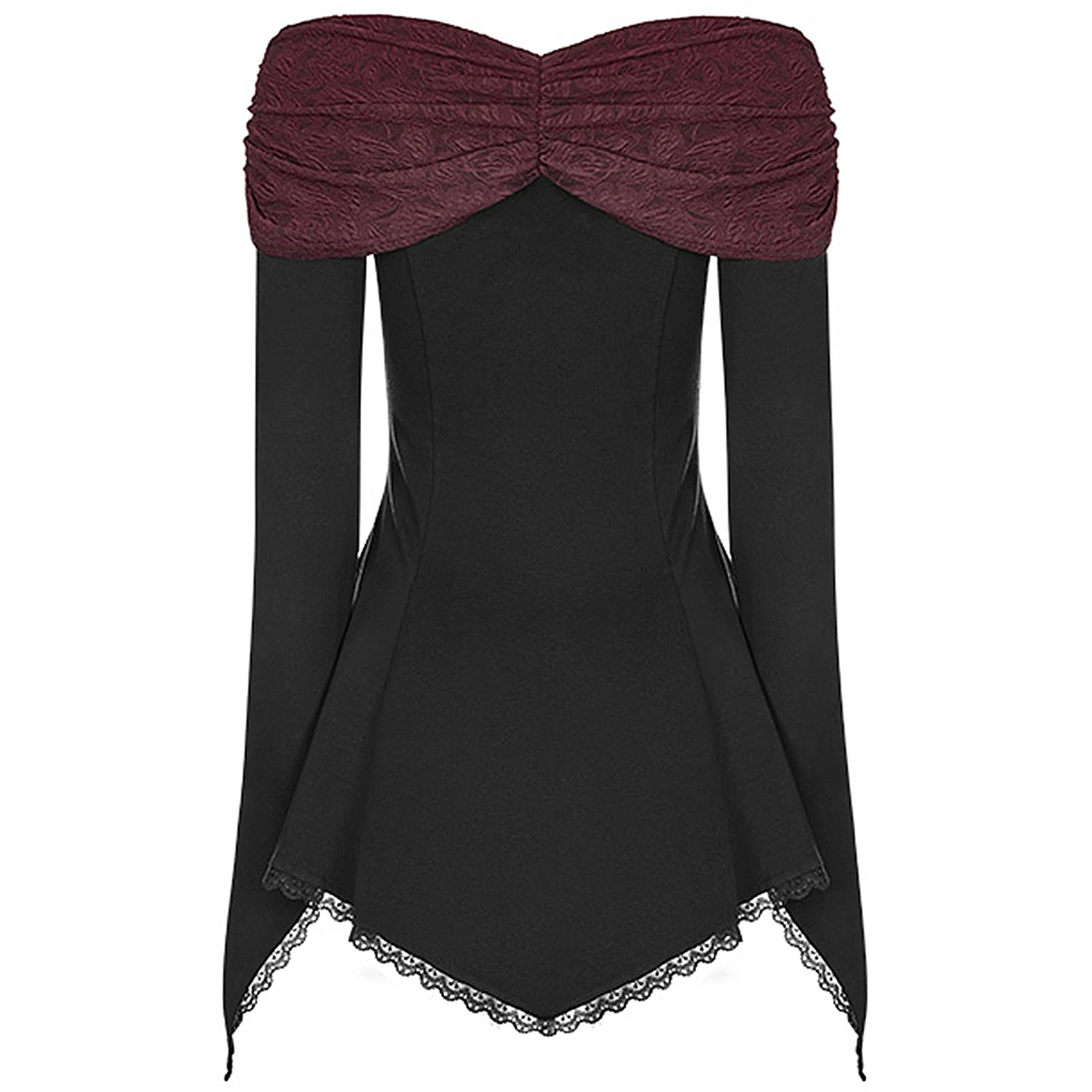 PUNK RAVE Top 'Vespertine' Noir Et Bordeaux 9 PUNK RAVE Top 'Vespertine' Noir Et Bordeaux – Image 7