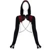 PUNK RAVE Veste Boléro 'Dark Doll' Noire Et Rouge 1 PUNK RAVE Veste Boléro 'Dark Doll' Noire Et Rouge -ALCHEMY GOTHIC shop veste bolero dark doll noire et rouge