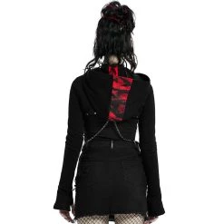 PUNK RAVE Veste Boléro 'Dark Doll' Noire Et Rouge 22 PUNK RAVE Veste Boléro 'Dark Doll' Noire Et Rouge -ALCHEMY GOTHIC shop veste bolero dark doll noire et rouge 2