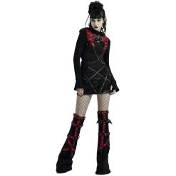 PUNK RAVE Veste Boléro 'Dark Doll' Noire Et Rouge 25 PUNK RAVE Veste Boléro 'Dark Doll' Noire Et Rouge -ALCHEMY GOTHIC shop veste bolero dark doll noire et rouge 5