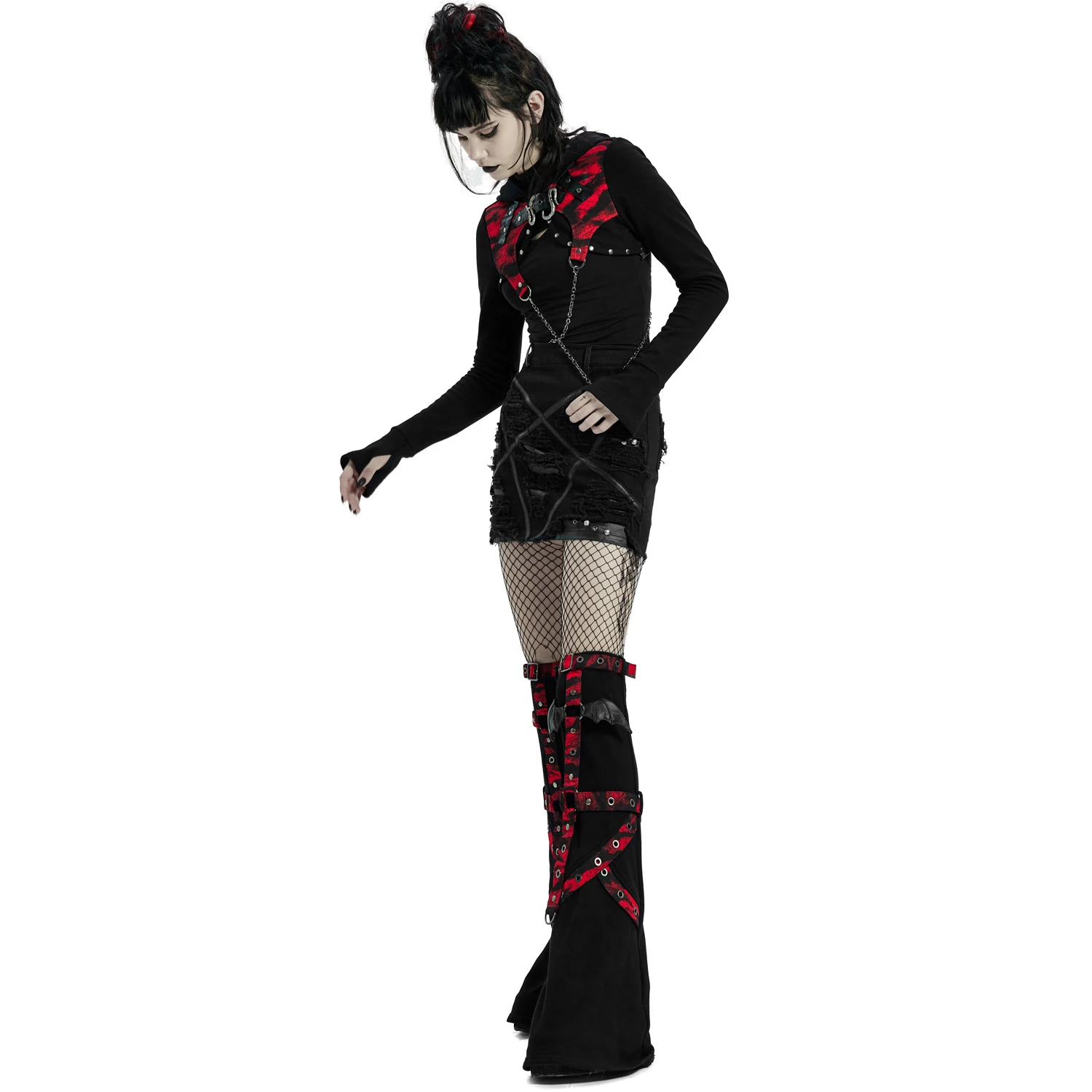 PUNK RAVE Veste Boléro 'Dark Doll' Noire Et Rouge 11 PUNK RAVE Veste Boléro 'Dark Doll' Noire Et Rouge – Image 9