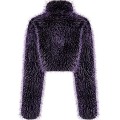 PUNK RAVE Veste 'Cassiopee' En Fausse Fourrure Pourpre -ALCHEMY GOTHIC shop veste cassiopee en fausse fourrure pourpre 7