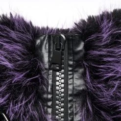 PUNK RAVE Veste 'Cassiopee' En Fausse Fourrure Pourpre -ALCHEMY GOTHIC shop veste cassiopee en fausse fourrure pourpre 9