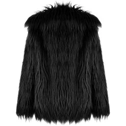 PUNK RAVE Veste 'Cthulhu' En Fausse Fourrure Noire -ALCHEMY GOTHIC shop veste cthulhu en fausse fourrure noire 6