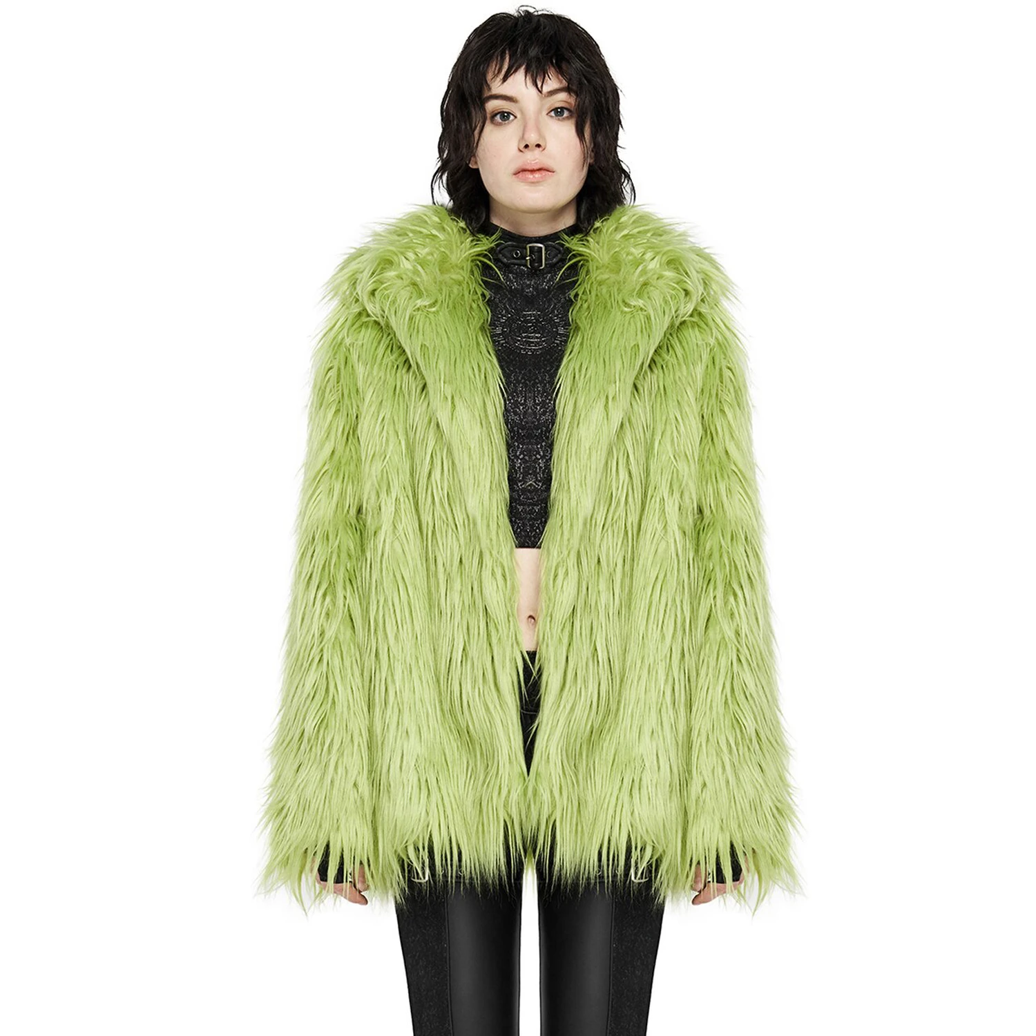 PUNK RAVE Veste 'Cthulhu' En Fausse Fourrure Verte 4 PUNK RAVE Veste 'Cthulhu' En Fausse Fourrure Verte – Image 2