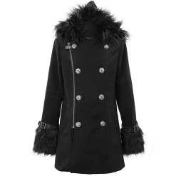DEVIL FASHION Veste D'Hiver à Capuche 'Soldier' Noire -ALCHEMY GOTHIC shop veste d hiver a capuche soldier noire 9