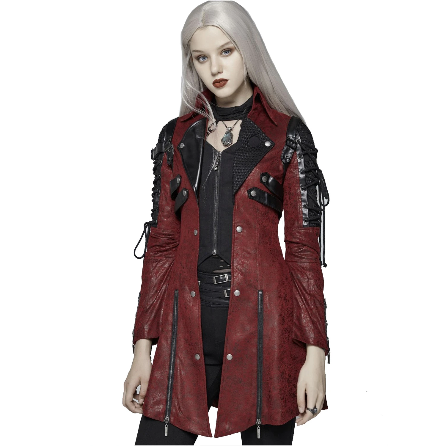 PUNK RAVE Veste Femme 'Poisonblack' Rouge 3 PUNK RAVE Veste Femme 'Poisonblack' Rouge – Image 2
