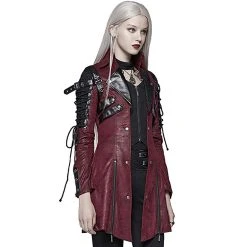 PUNK RAVE Veste Femme 'Poisonblack' Rouge 24 PUNK RAVE Veste Femme 'Poisonblack' Rouge -ALCHEMY GOTHIC shop veste femme poisonblack rouge 3