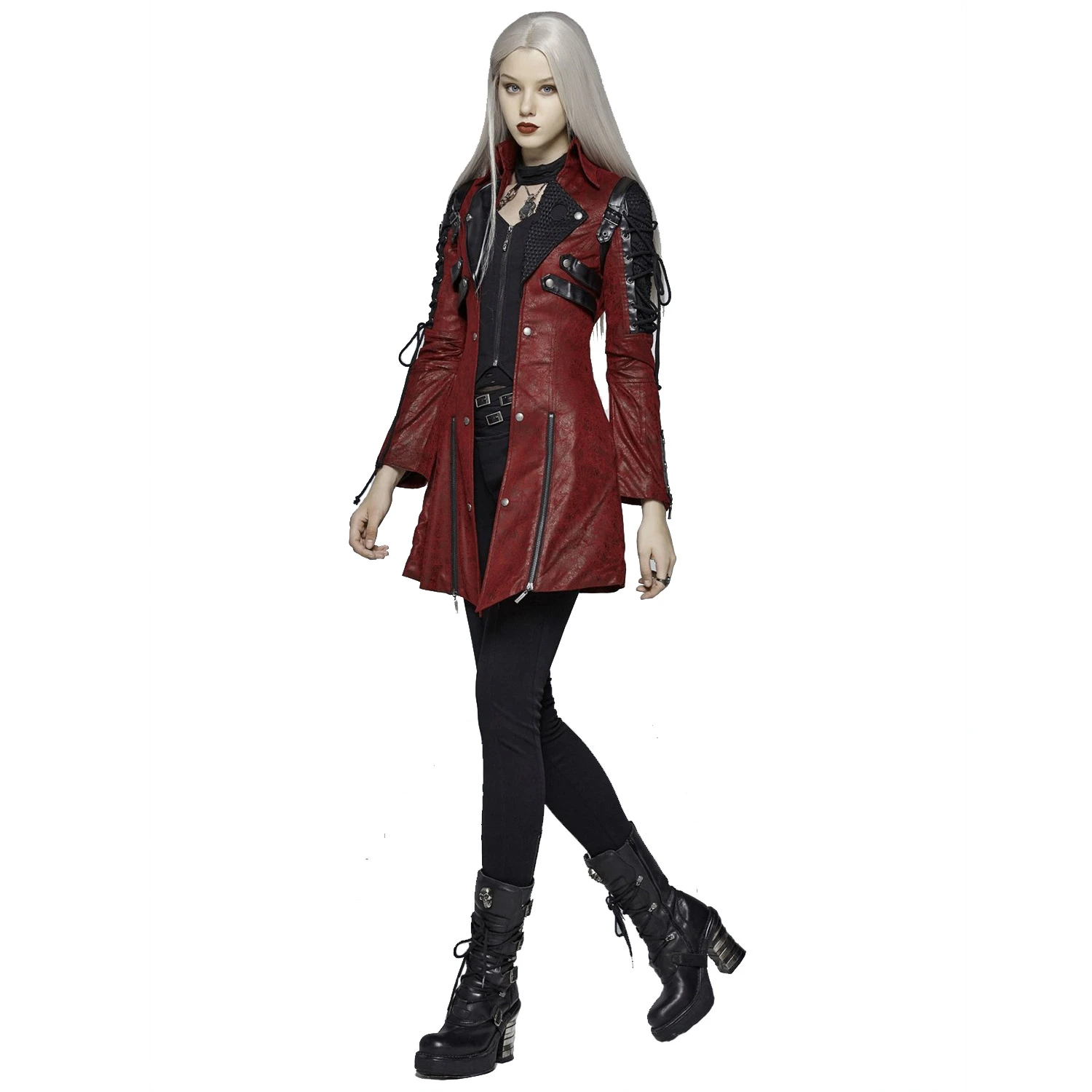 PUNK RAVE Veste Femme 'Poisonblack' Rouge 11 PUNK RAVE Veste Femme 'Poisonblack' Rouge – Image 10