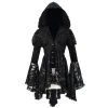 DEVIL FASHION Veste Femmes à Capuche 'Elegant Lace' Noire 1 DEVIL FASHION Veste Femmes à Capuche 'Elegant Lace' Noire -ALCHEMY GOTHIC shop veste femmes a capuche elegant lace noire