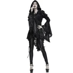 DEVIL FASHION Veste Femmes à Capuche 'Elegant Lace' Noire -ALCHEMY GOTHIC shop veste femmes a capuche elegant lace noire 11