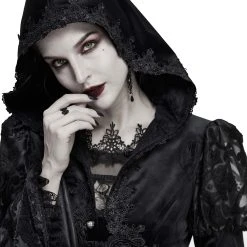 DEVIL FASHION Veste Femmes à Capuche 'Elegant Lace' Noire -ALCHEMY GOTHIC shop veste femmes a capuche elegant lace noire 14