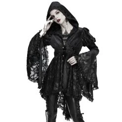 DEVIL FASHION Veste Femmes à Capuche 'Elegant Lace' Noire -ALCHEMY GOTHIC shop veste femmes a capuche elegant lace noire 2