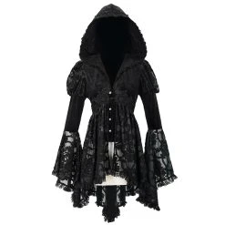 DEVIL FASHION Veste Femmes à Capuche 'Elegant Lace' Noire