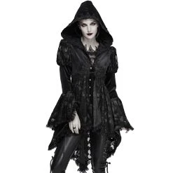 DEVIL FASHION Veste Femmes à Capuche 'Elegant Lace' Noire -ALCHEMY GOTHIC shop veste femmes a capuche elegant lace noire 3