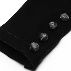 PUNK RAVE Veste Gothique 'Dark Doll' En Velours Noire -ALCHEMY GOTHIC shop veste gothique dark doll en velours noire 12