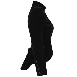 PUNK RAVE Veste Gothique 'Dark Doll' En Velours Noire -ALCHEMY GOTHIC shop veste gothique dark doll en velours noire 9