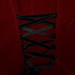 PUNK RAVE Veste Gothique 'Dark Doll' En Velours Rouge -ALCHEMY GOTHIC shop veste gothique dark doll en velours rouge 10