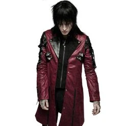 PUNK RAVE Veste Homme 'Poisonblack' Rouge Et Noire -ALCHEMY GOTHIC shop veste homme poisonblack rouge et noire 10