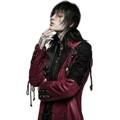 PUNK RAVE Veste Homme 'Poisonblack' Rouge Et Noire -ALCHEMY GOTHIC shop veste homme poisonblack rouge et noire 12