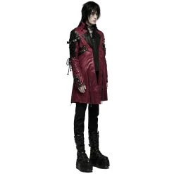 PUNK RAVE Veste Homme 'Poisonblack' Rouge Et Noire -ALCHEMY GOTHIC shop veste homme poisonblack rouge et noire 3