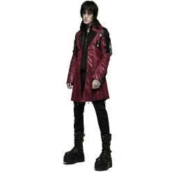 PUNK RAVE Veste Homme 'Poisonblack' Rouge Et Noire -ALCHEMY GOTHIC shop veste homme poisonblack rouge et noire 4
