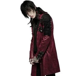 PUNK RAVE Veste Homme 'Poisonblack' Rouge Et Noire -ALCHEMY GOTHIC shop veste homme poisonblack rouge et noire 9