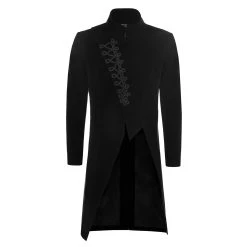 PUNK RAVE Veste Longue Asymétrique 'Satyr' Noire