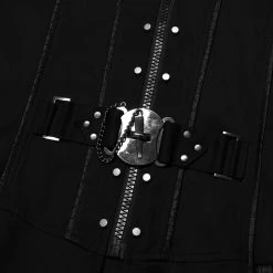 PUNK RAVE Veste Mi-Longue 'Ribcage' Noire -ALCHEMY GOTHIC shop veste mi longue ribcage noire 10
