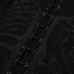 PUNK RAVE Veste Mi-Longue 'Ribcage' Noire -ALCHEMY GOTHIC shop veste mi longue ribcage noire 11