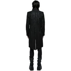 PUNK RAVE Veste Mi-Longue 'Ribcage' Noire -ALCHEMY GOTHIC shop veste mi longue ribcage noire 2