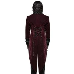 PUNK RAVE Veste Queue De Pie 'Bloodborne' En Velours Rouge Sang -ALCHEMY GOTHIC shop veste queue de pie bloodborne en velours rouge sang 2