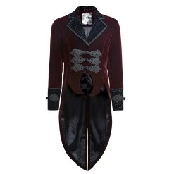 PUNK RAVE Veste Queue De Pie 'Bloodborne' En Velours Rouge Sang