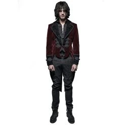 PUNK RAVE Veste Queue De Pie 'Bloodborne' En Velours Rouge Sang -ALCHEMY GOTHIC shop veste queue de pie bloodborne en velours rouge sang 4