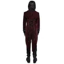 PUNK RAVE Veste Queue De Pie 'Bloodborne' En Velours Rouge Sang -ALCHEMY GOTHIC shop veste queue de pie bloodborne en velours rouge sang 5