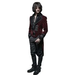 PUNK RAVE Veste Queue De Pie 'Bloodborne' En Velours Rouge Sang -ALCHEMY GOTHIC shop veste queue de pie bloodborne en velours rouge sang 6