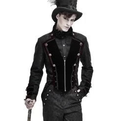 DEVIL FASHION Veste Queue De Pie 'Desmond' Noire Et Bordeaux 28 DEVIL FASHION Veste Queue De Pie 'Desmond' Noire Et Bordeaux -ALCHEMY GOTHIC shop veste queue de pie desmond noire et bordeaux 7