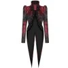 PUNK RAVE Veste Queue De Pie 'Versailles' Rouge Et Noire -ALCHEMY GOTHIC shop veste queue de pie versailles rouge et noire