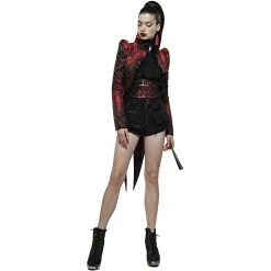 PUNK RAVE Veste Queue De Pie 'Versailles' Rouge Et Noire -ALCHEMY GOTHIC shop veste queue de pie versailles rouge et noire 5